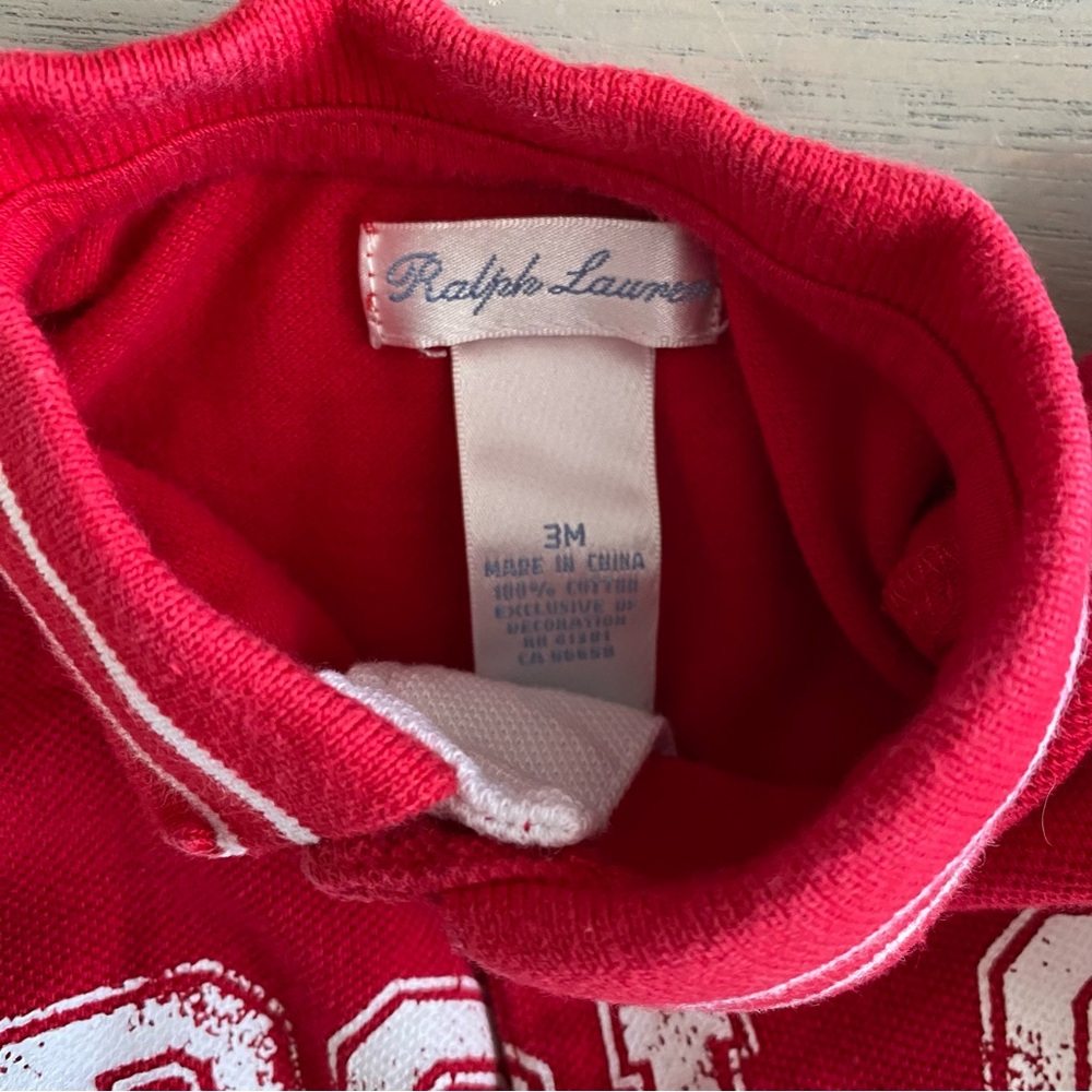 Polo Ralph Lauren Baby Romper Bundle Size 3M – Red Logo + Striped - Picture 4 of 6